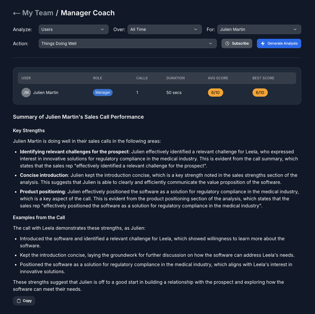 My Team Coaching Details