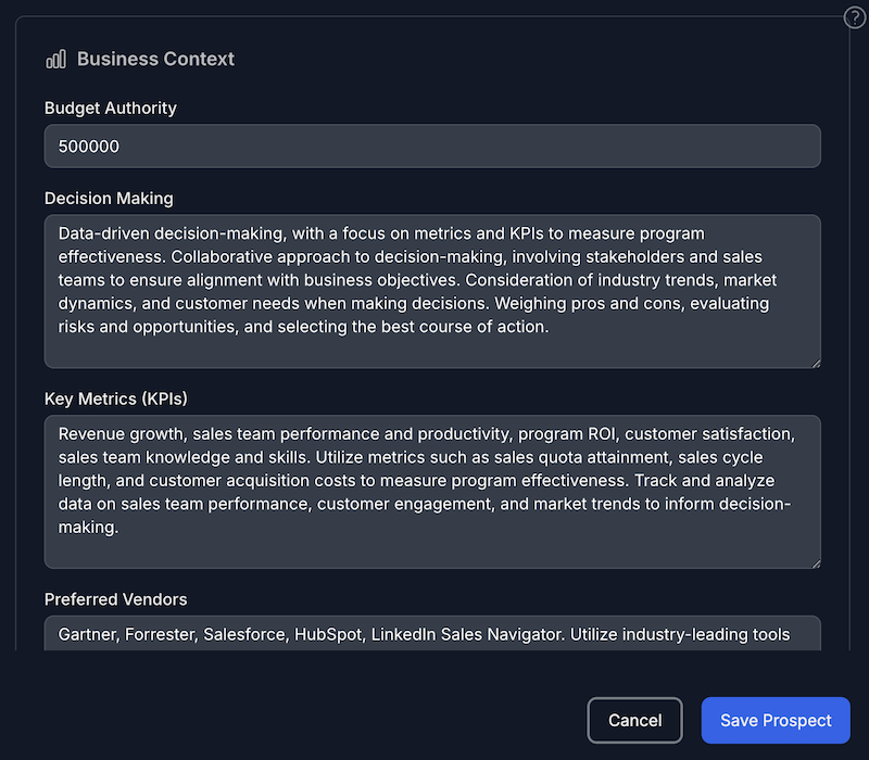 Edit Prospect Details